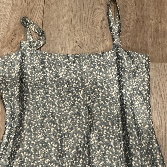 MAG Linen Silk Blend Gray Speckled Sequin Sparkle Slip Dress Y2K Dress Size 2 - Picture 5 of 13